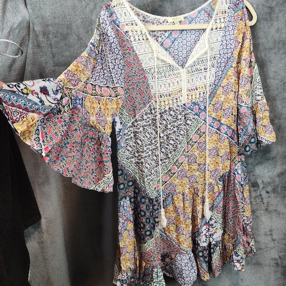 Kori Dresses & Skirts - Kori America Floral Patchwork Bohemian Dress Size S